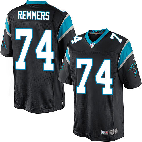 Youth Elite Mike Remmers Nike Jersey Black Home - #74 NFL Carolina Panthers